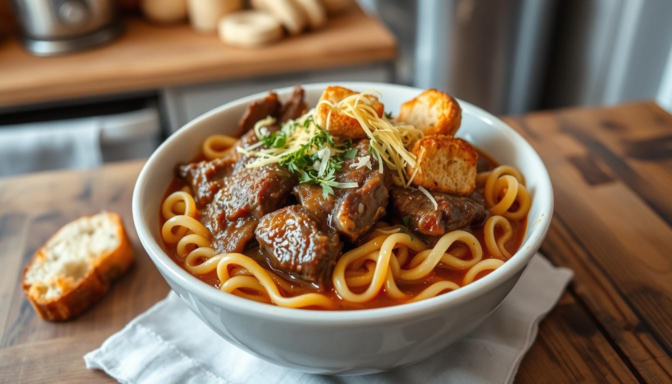 beef and noodle dish